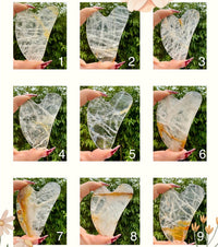 Gua sha visage en quartz hematoide / golden healer pierre naturelle semi précieuse