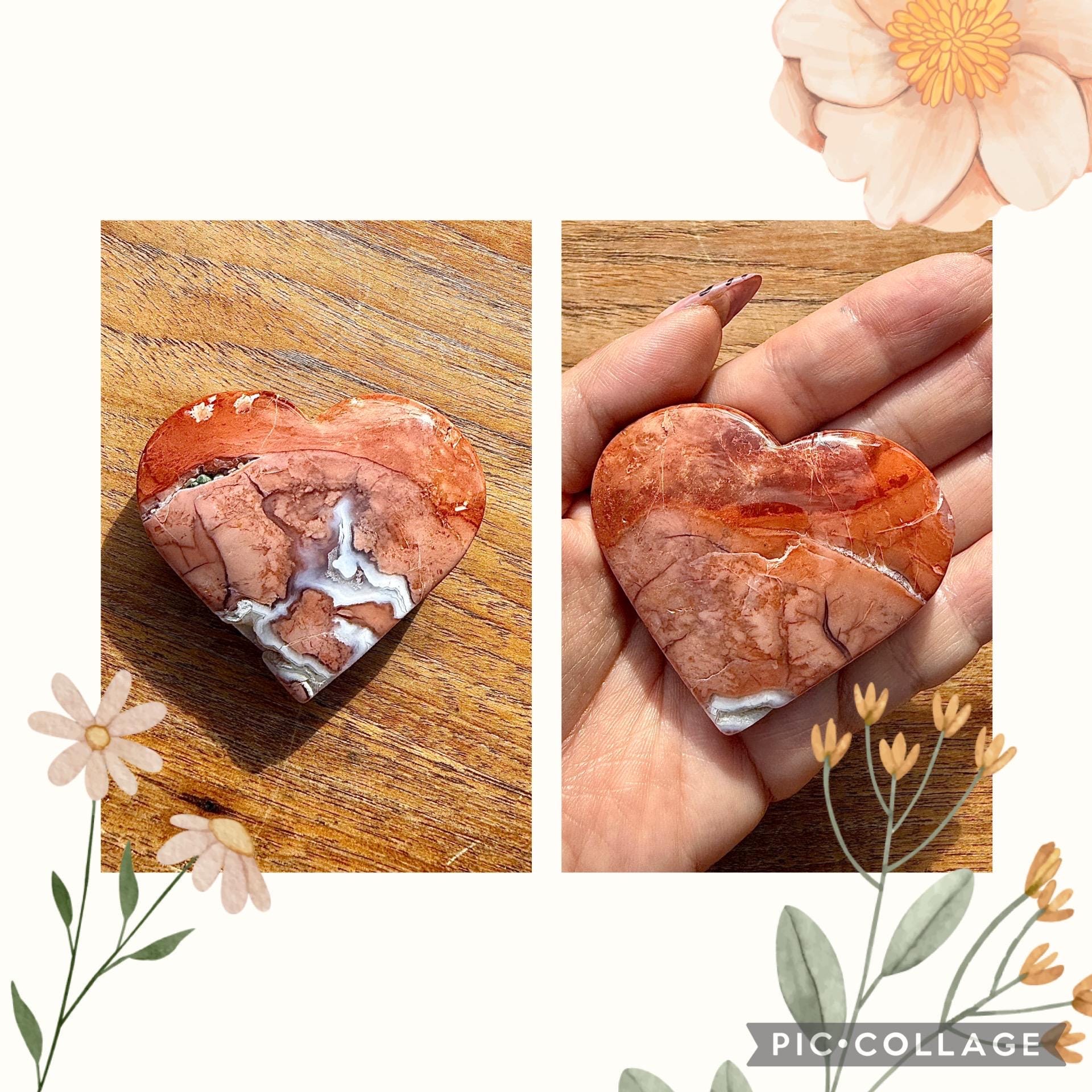Coeur en agate/calcédoine rose pierre naturelle semi précieuse