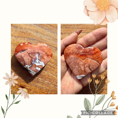Coeur en agate/calcédoine rose pierre naturelle semi précieuse