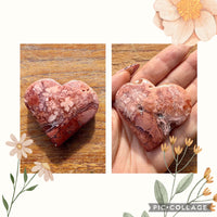 Coeur en agate/calcédoine rose pierre naturelle semi précieuse