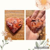 Coeur en agate/calcédoine rose pierre naturelle semi précieuse