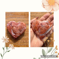 Coeur en agate/calcédoine rose pierre naturelle semi précieuse