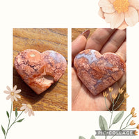 Coeur en agate/calcédoine rose pierre naturelle semi précieuse