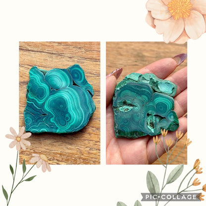 Spécimen de malachite pierre naturelle semi précieuse