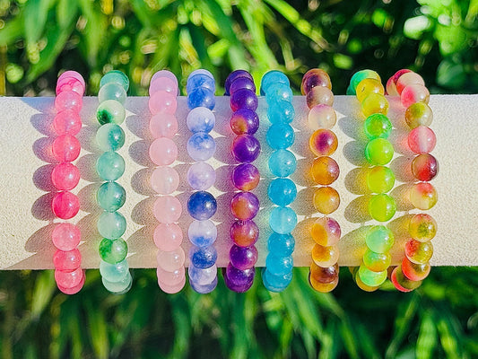 Bracelet en agate coloré pierre semi précieuse