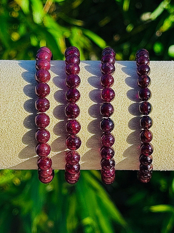 Bracelet en grenat pierre naturelle semi précieuse