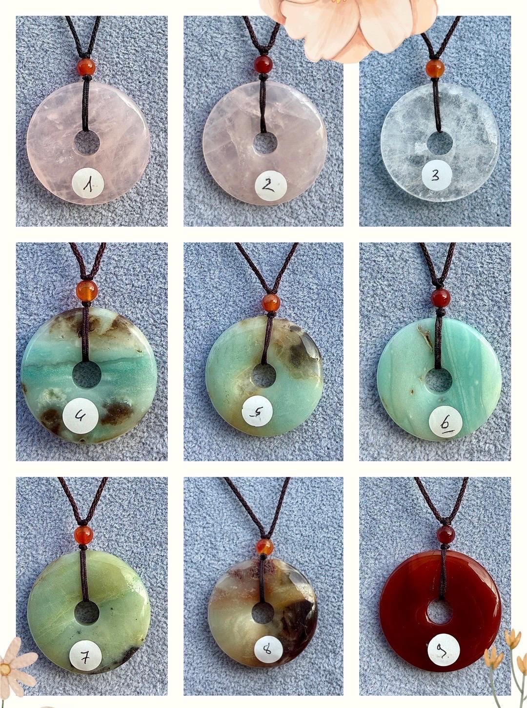 Pendentif donut en pierre naturelle