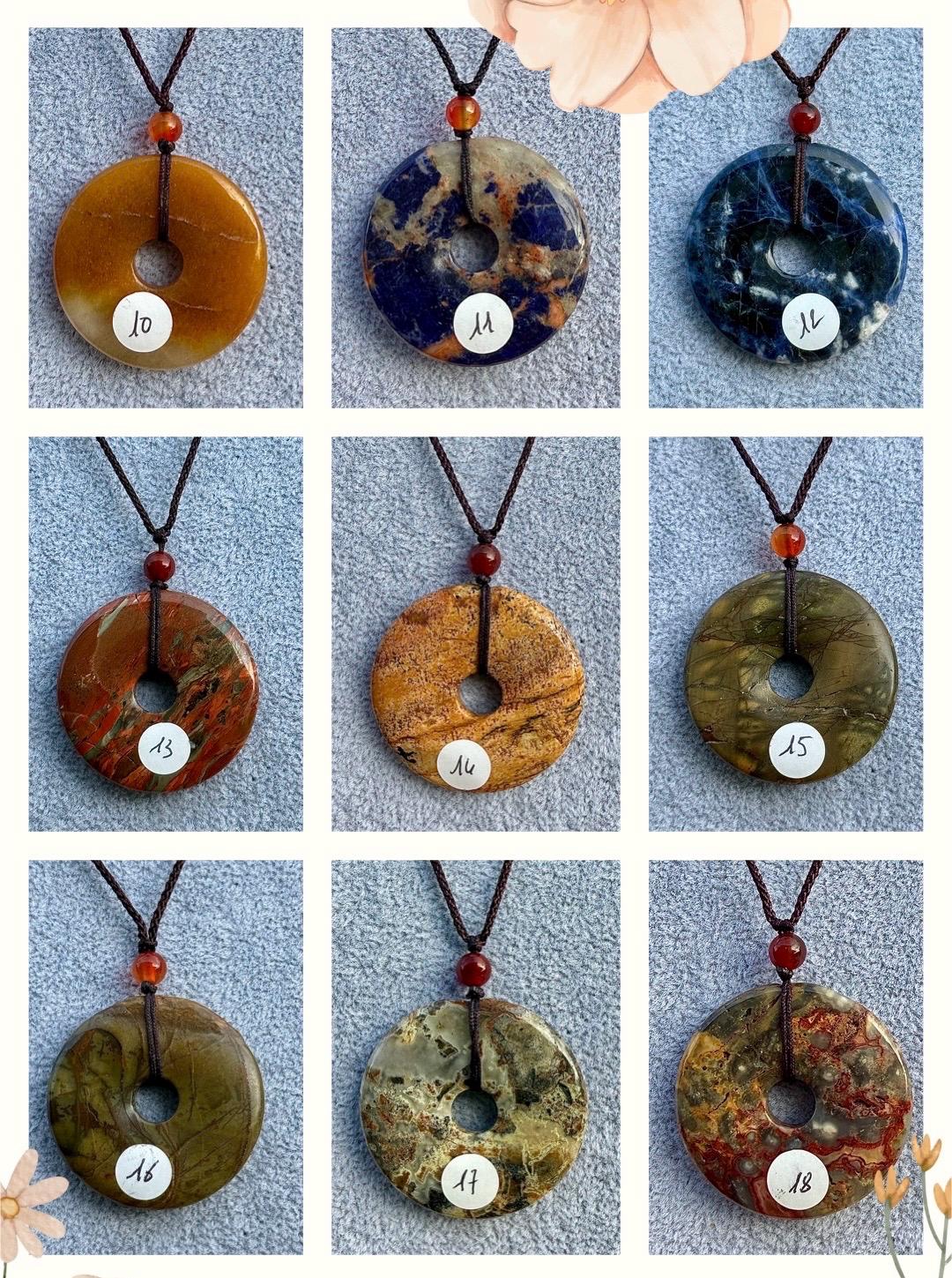 Pendentif donut en pierre naturelle