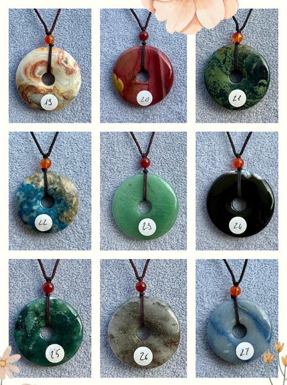 Pendentif donut en pierre naturelle