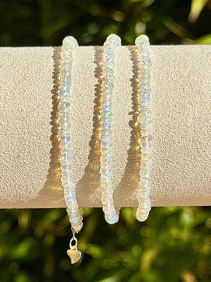 Bracelet en opale éthiopienne pierre semi précieuse
