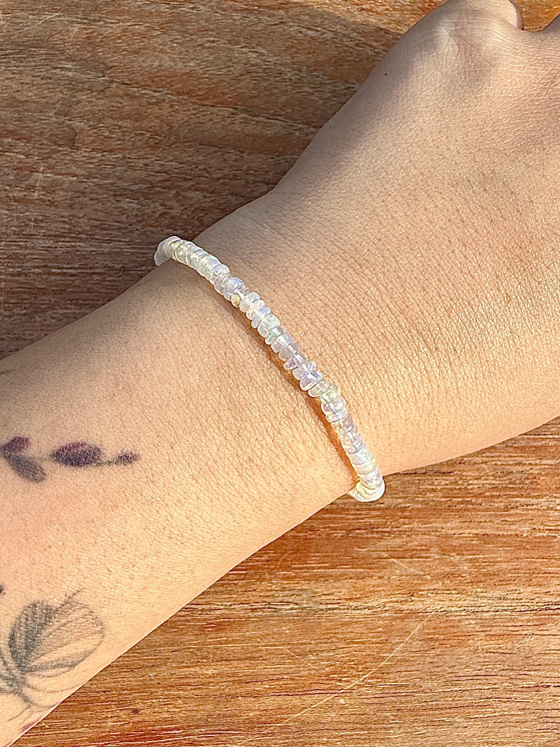 Bracelet en opale éthiopienne pierre semi précieuse