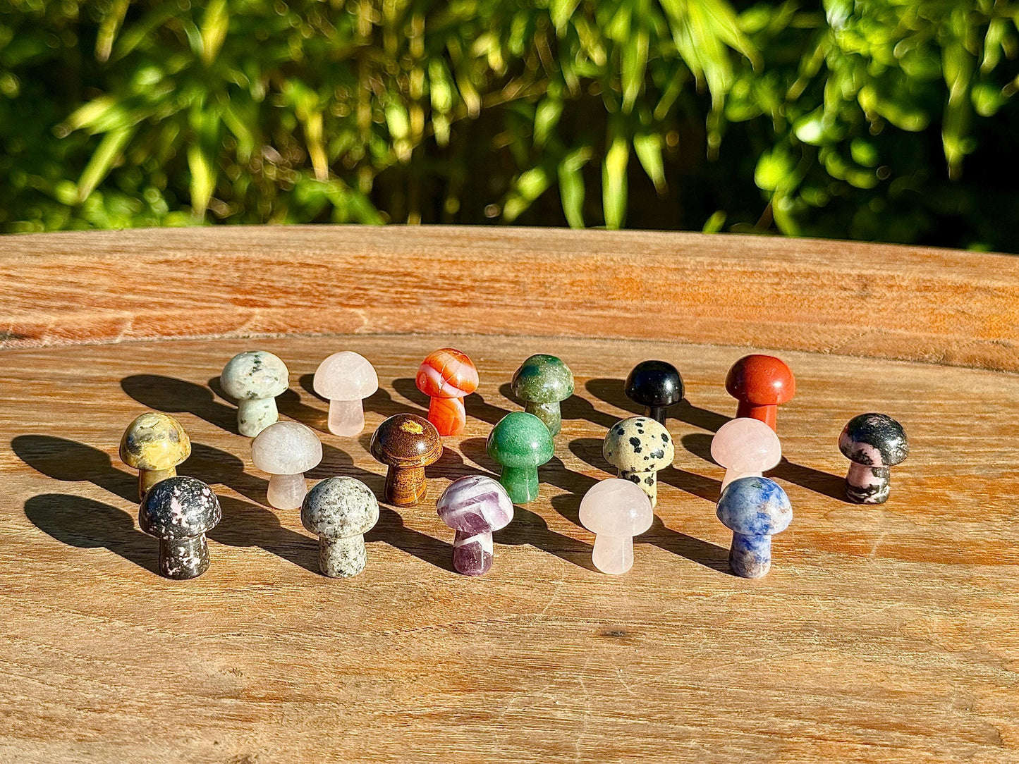 3 minis champignons mystères en pierre semi précieuse
