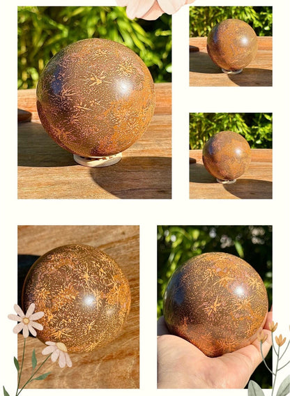 Sphere en jaspe étoile/fossil pierre naturelle semi précieuse