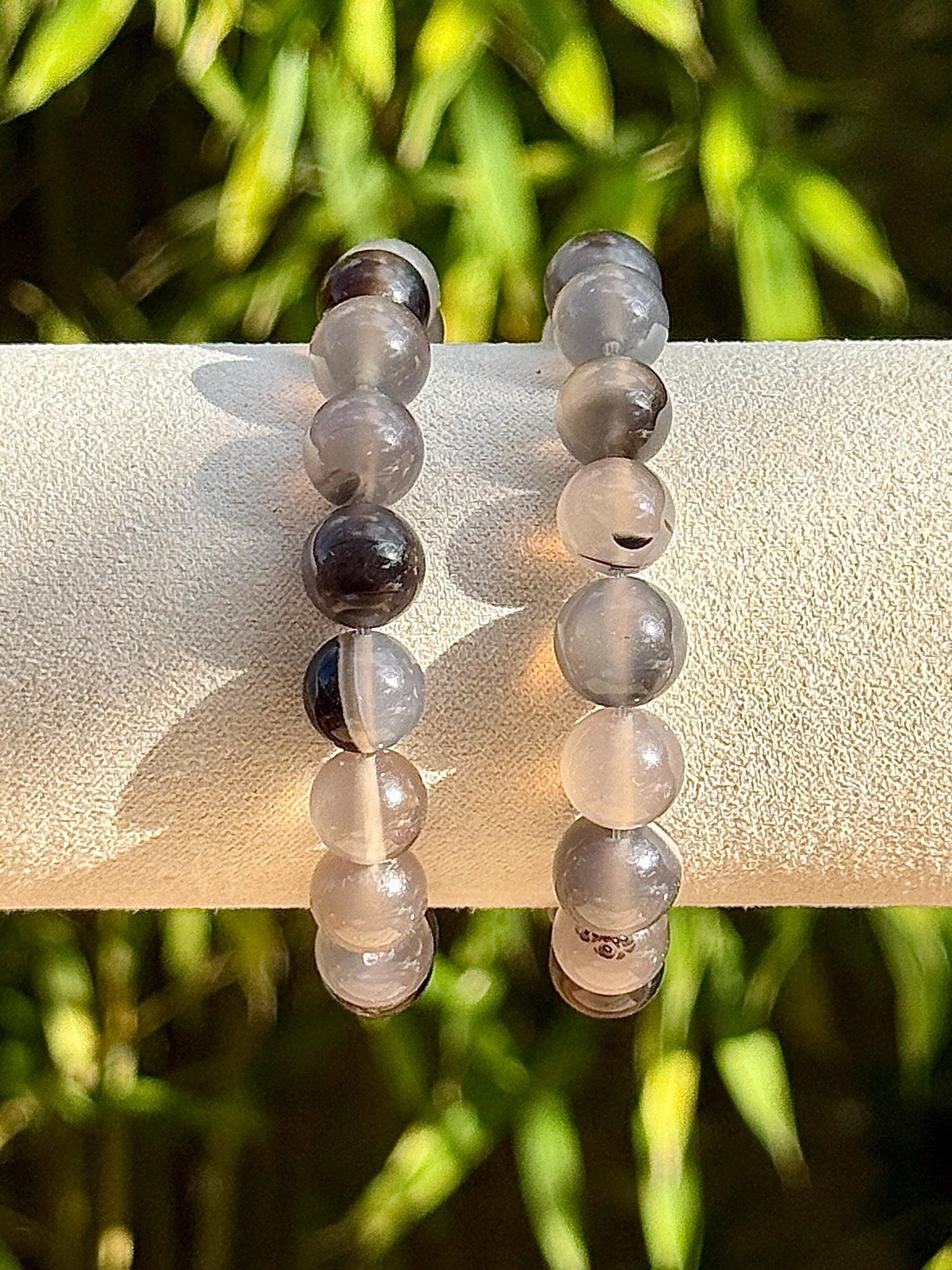 Bracelet perles rondes en agate volcanique pierre naturelle semi précieuse