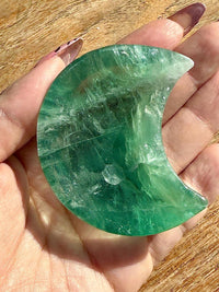 Petite coupelle lune en fluorite - support pour les bijoux
