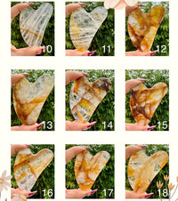Gua sha visage en quartz hematoide / golden healer pierre naturelle semi précieuse