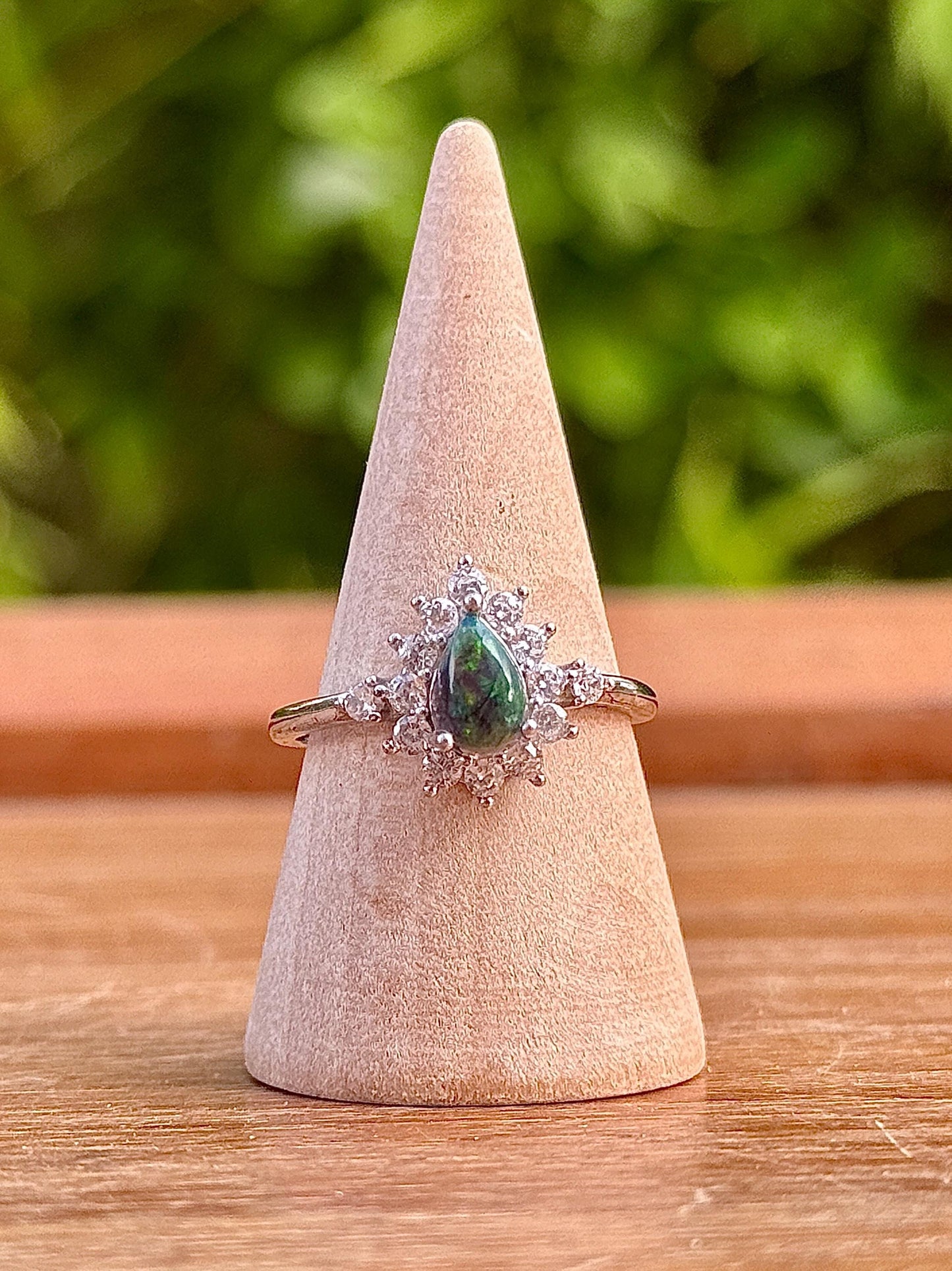 Bague en argent 925 et opale pierre semi précieuse