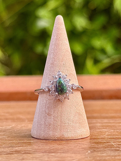 Bague en argent 925 et opale pierre semi précieuse