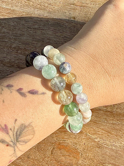 Bracelet en fluorite pierre semi précieuse