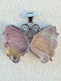 Pendentif papillon en fluorite pierre naturelle semi précieuse
