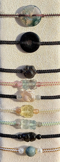 Bracelet macramé et pierre naturelle semi précieuse