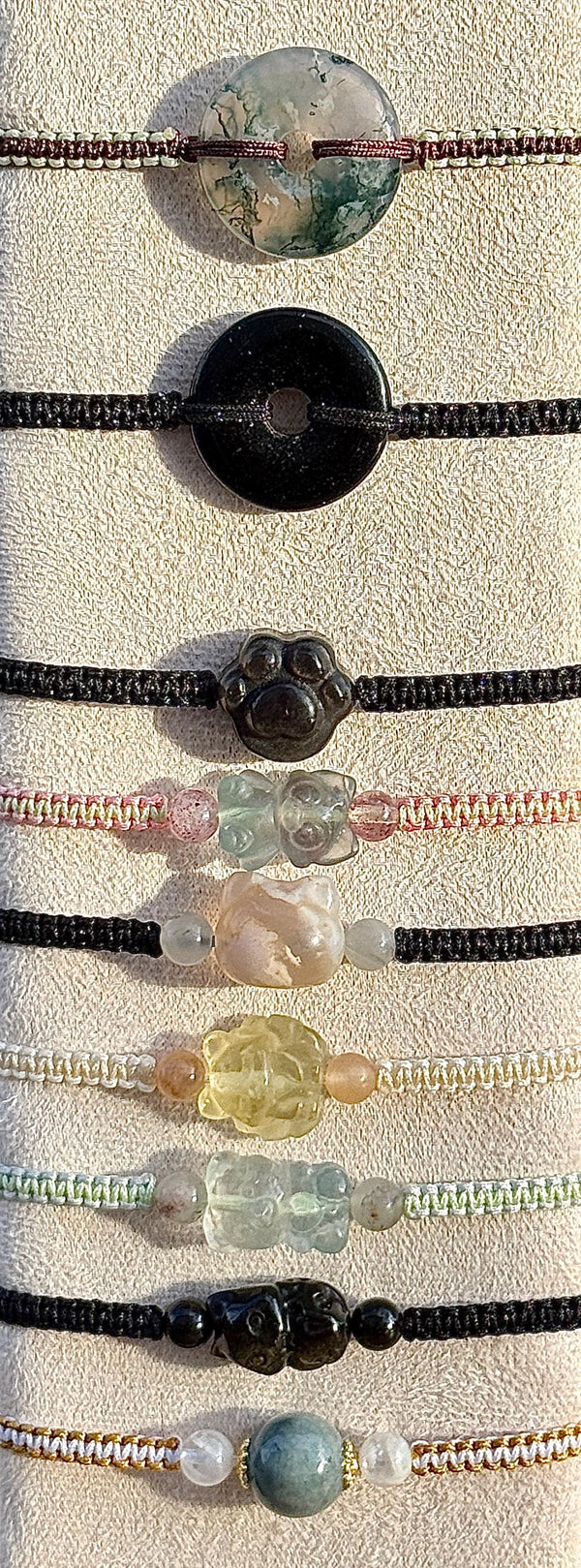 Bracelet macramé et pierre naturelle semi précieuse