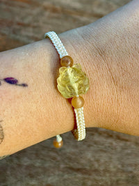 Bracelet macramé et pierre naturelle semi précieuse