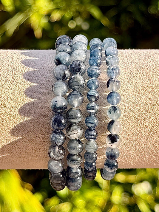 Rare bracelet en dumortierite pierre naturelle semi précieuse