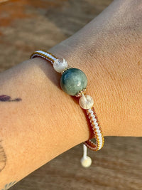 Bracelet macramé et pierre naturelle semi précieuse