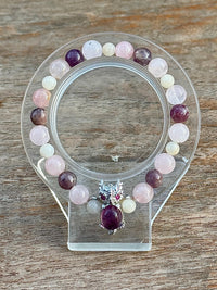 Bracelet bébé dragon et perle ronde pierre naturelle semi précieuse