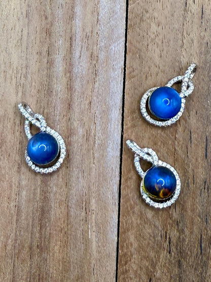 Pendentif en argent et Labradorite en pierre naturelle semi précieuse
