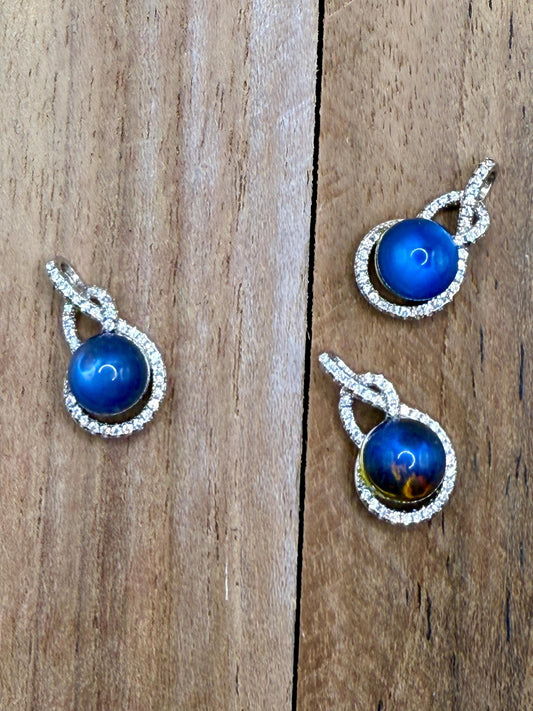 Pendentif en argent et Labradorite en pierre naturelle semi précieuse