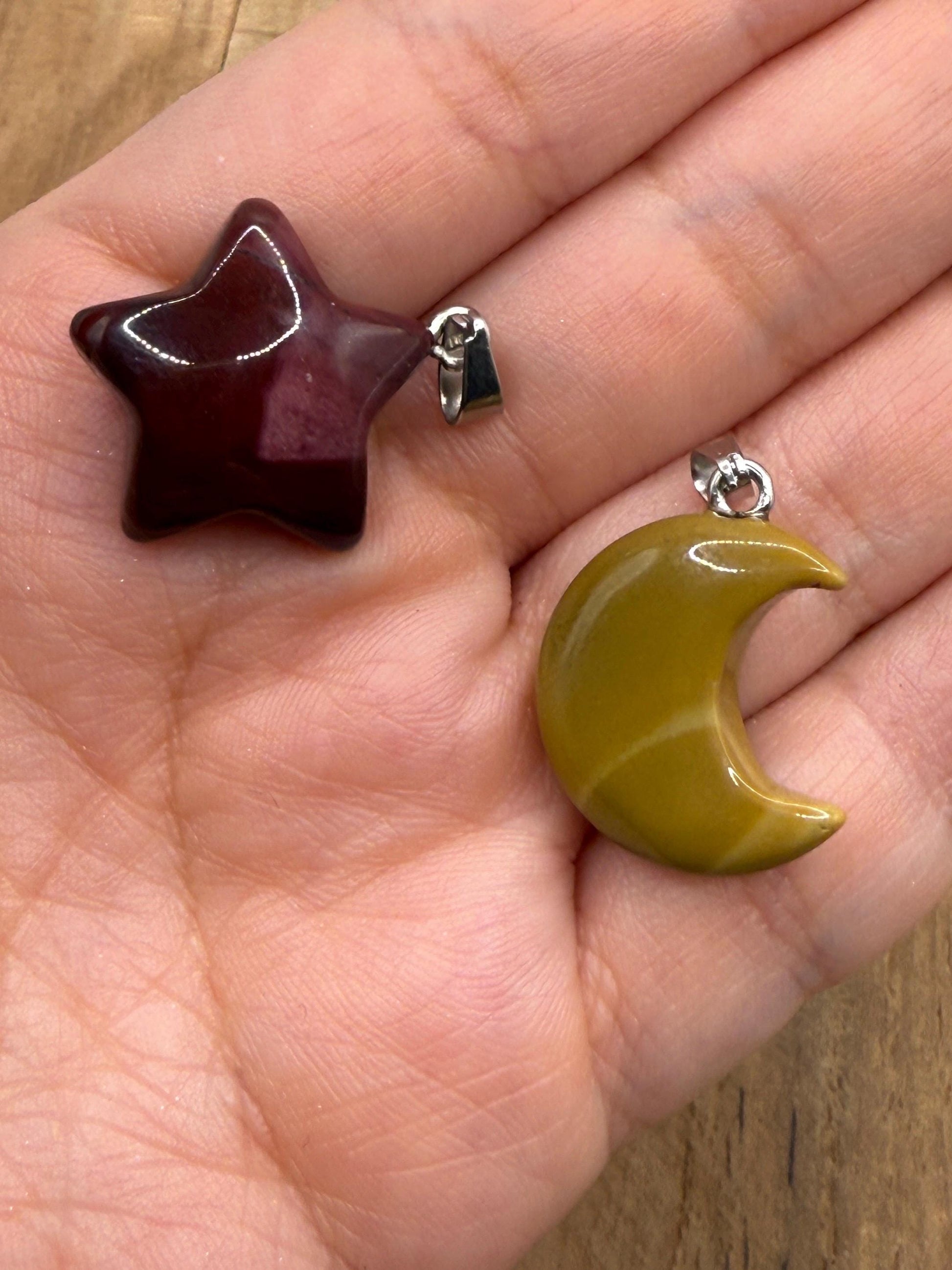 Pendentif en jaspe mookaite pierre naturelle semi précieuse