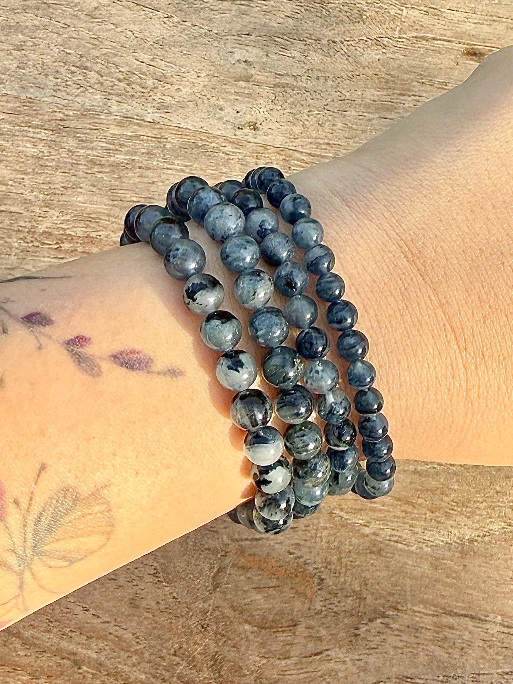 Rare bracelet en dumortierite pierre naturelle semi précieuse
