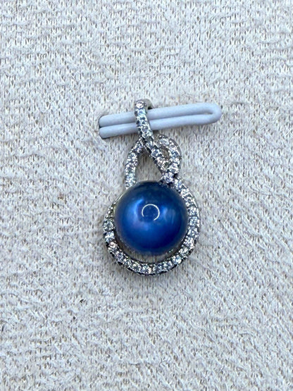 Pendentif en argent et Labradorite en pierre naturelle semi précieuse