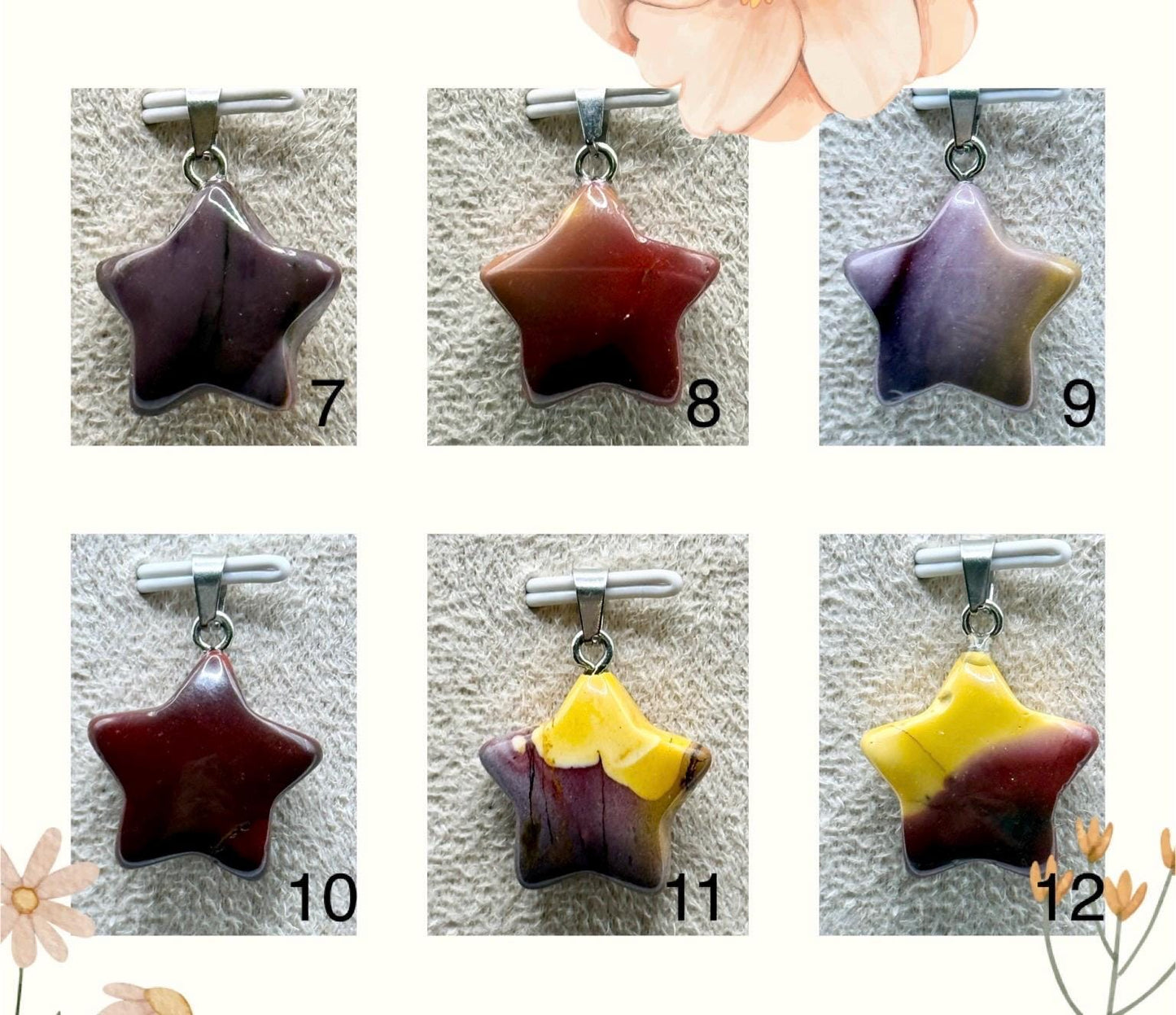 Pendentif en jaspe mookaite pierre naturelle semi précieuse