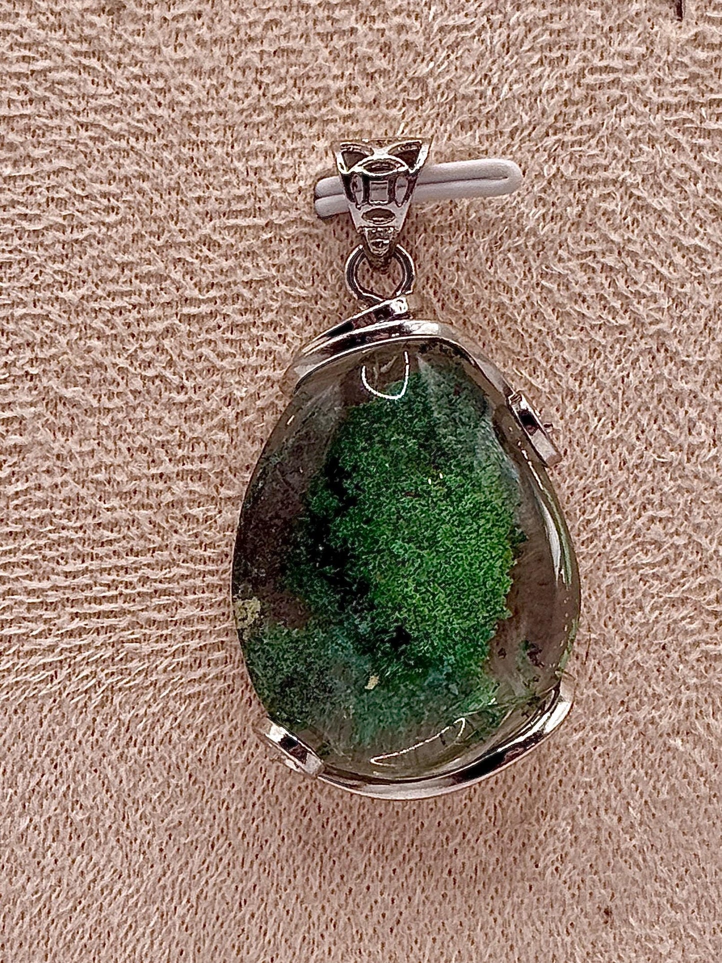 Collier pendentif quartz lodolite - quartz jardin pierre naturelle semi précieuse