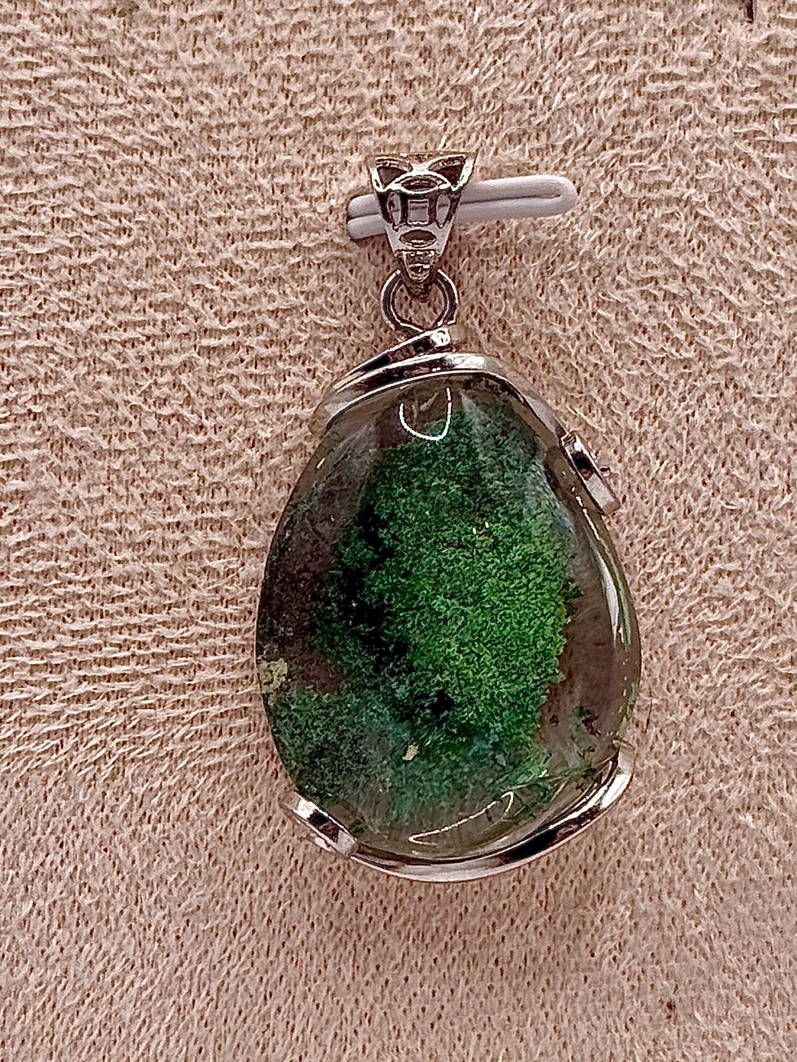 Collier pendentif quartz lodolite - quartz jardin pierre naturelle semi précieuse