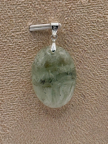 Pendentif en fluorite plume pierre naturelle semi précieuse