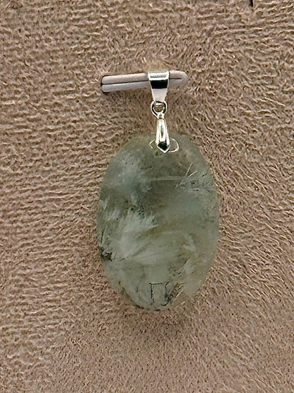 Pendentif en fluorite plume pierre naturelle semi précieuse