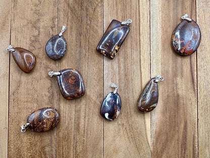 Pendentif en opale boulder pierre naturelle semi précieuse