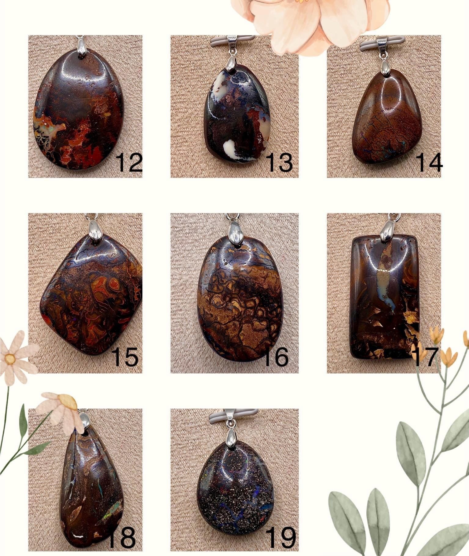 Pendentif en opale boulder pierre naturelle semi précieuse