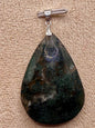 Pendentif goutte en agate mousse pierre naturelle semi précieuse