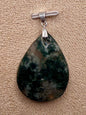 Pendentif goutte en agate mousse pierre naturelle semi précieuse