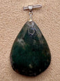 Pendentif goutte en agate mousse pierre naturelle semi précieuse
