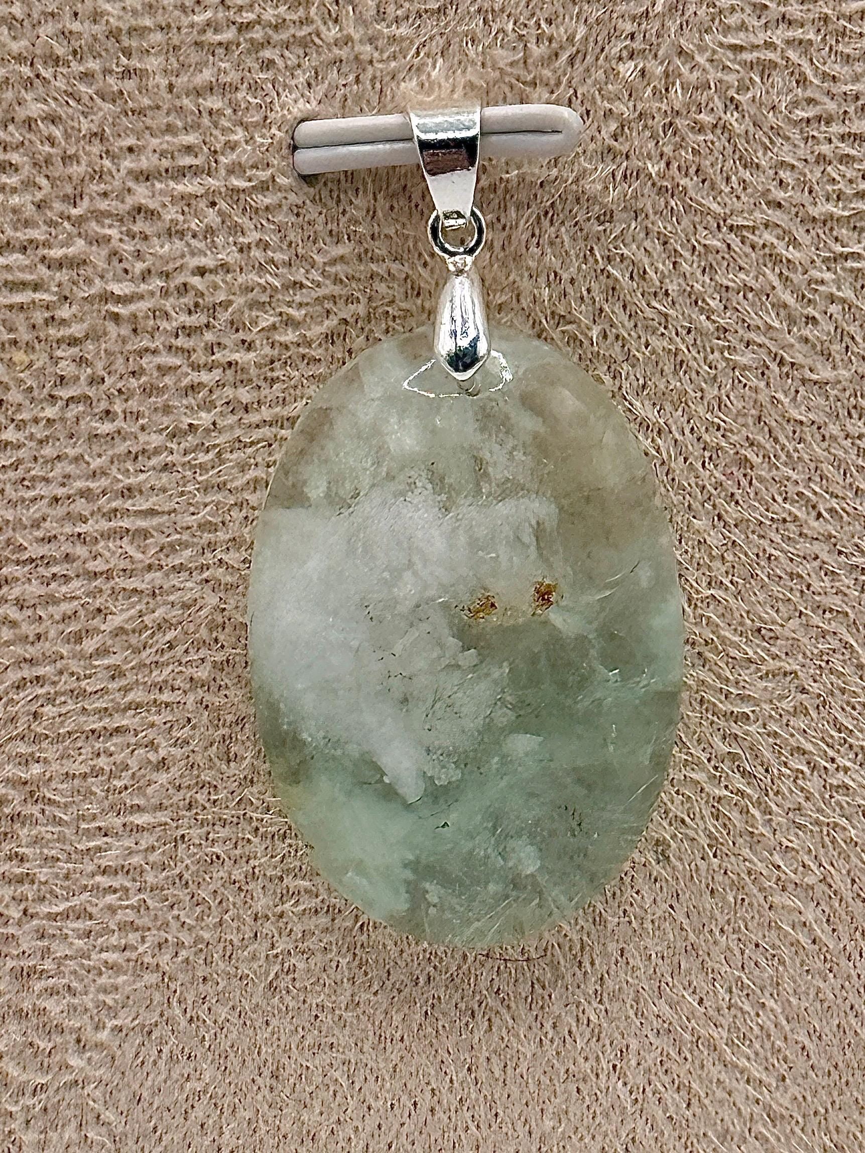 Pendentif en fluorite plume pierre naturelle semi précieuse