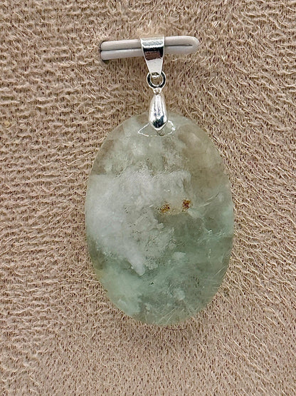 Pendentif en fluorite plume pierre naturelle semi précieuse
