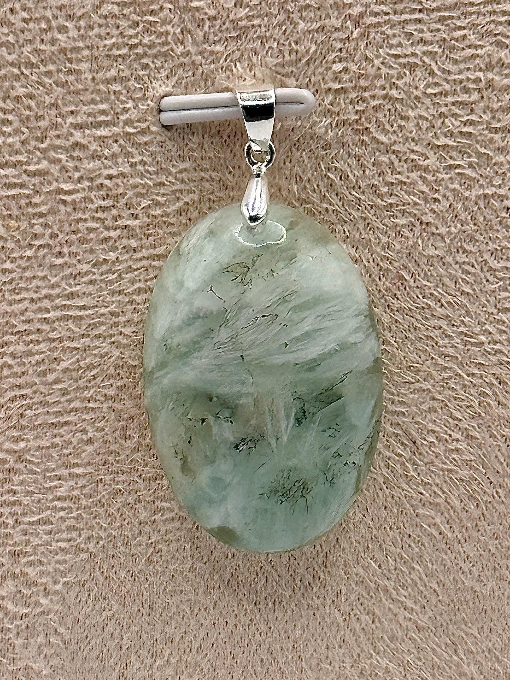 Pendentif en fluorite plume pierre naturelle semi précieuse