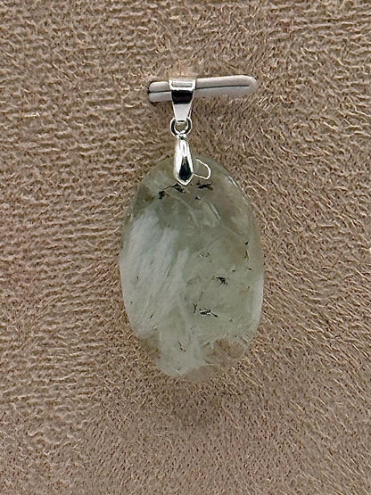 Pendentif en fluorite plume pierre naturelle semi précieuse