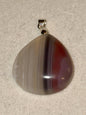 Pendentif en agate à bandes rose pierre naturelle